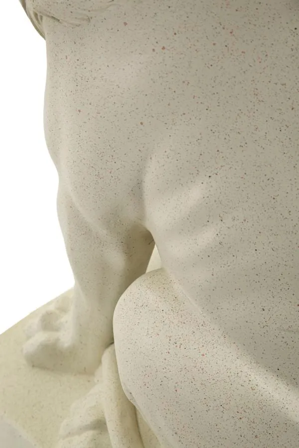 Decorazione Leone Stons 17,5x25x40 cm in Resina Crema