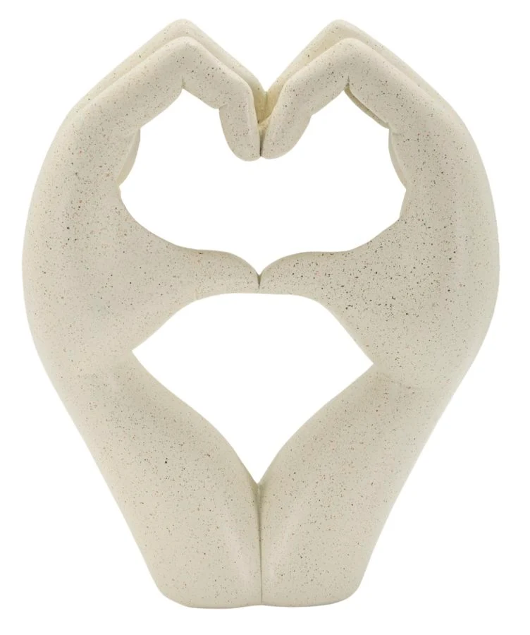 Scultura Love Stons 16,5x7x20 cm in Resina Crema