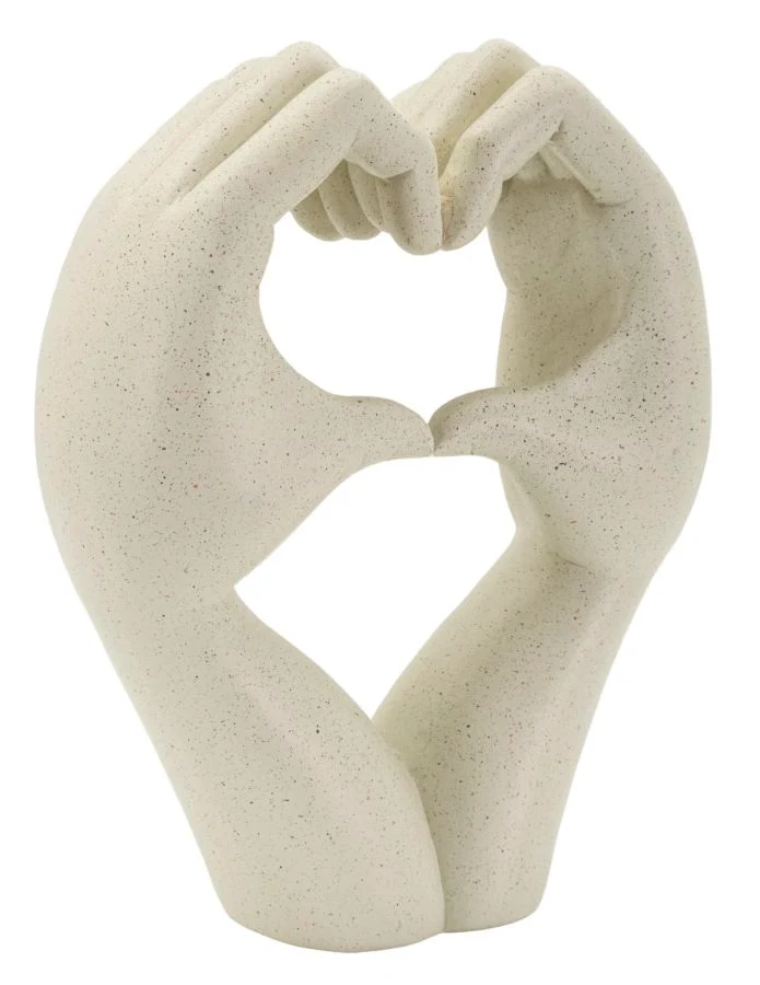 Scultura Love Stons 16,5x7x20 cm in Resina Crema