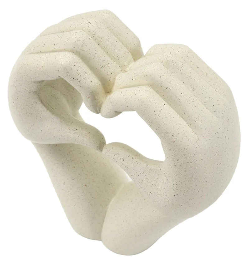 Scultura Love Stons 16,5x7x20 cm in Resina Crema