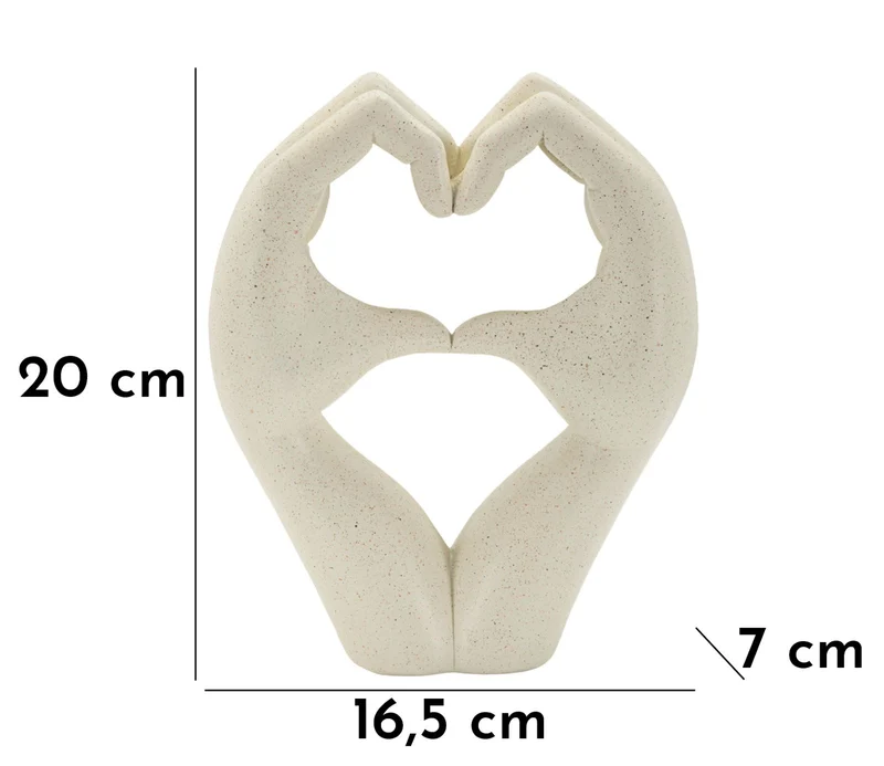 Scultura Love Stons 16,5x7x20 cm in Resina Crema