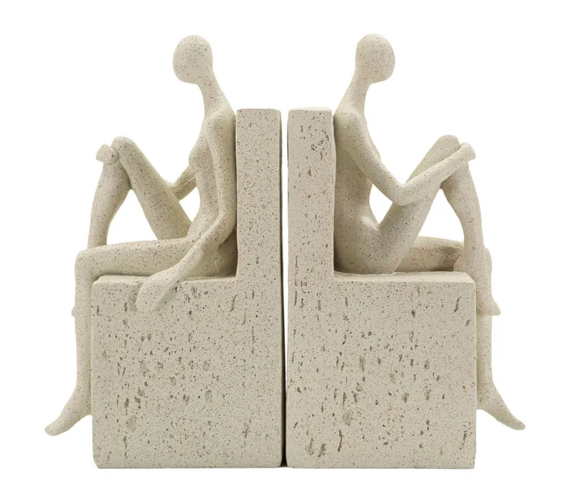 Fermalibri Stons 24x10x20,5 cm in Resina Crema