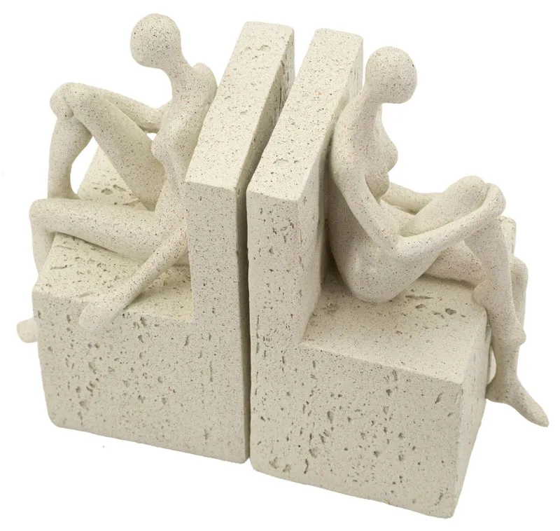Fermalibri Stons 24x10x20,5 cm in Resina Crema