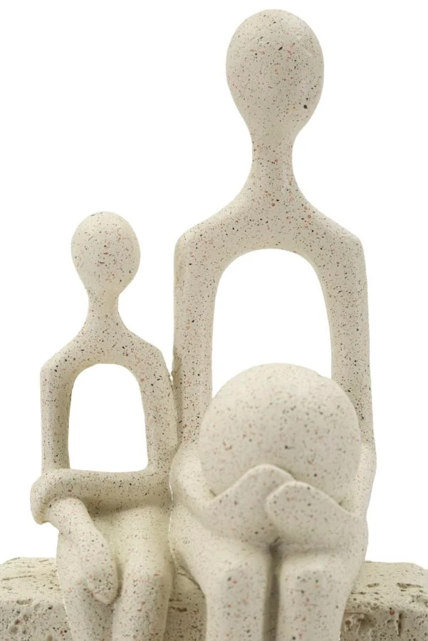 Statuetta Maternità Stons 10x7,5x26 cm in Resina Crema
