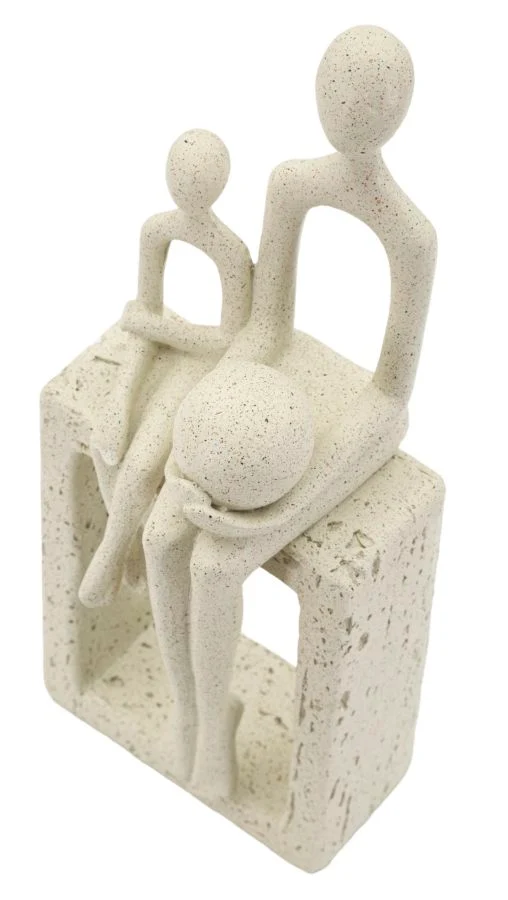Statuetta Maternità Stons 10x7,5x26 cm in Resina Crema