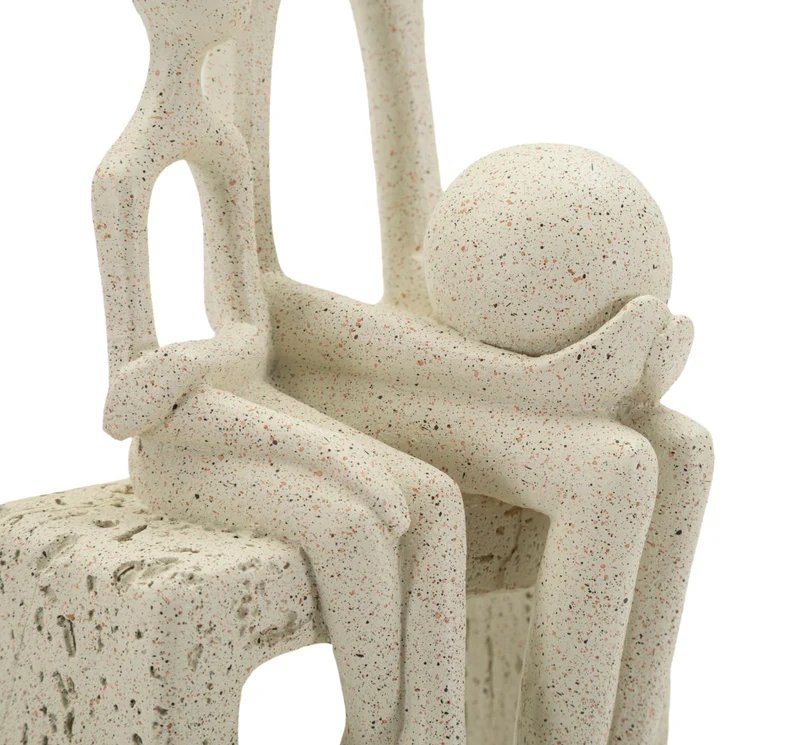 Statuetta Maternità Stons 10x7,5x26 cm in Resina Crema