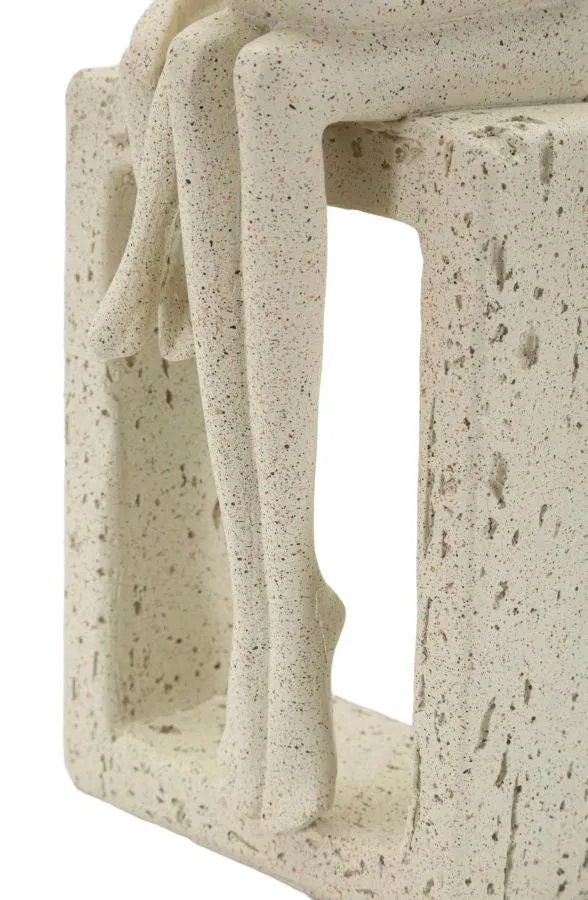 Statuetta Maternità Stons 10x7,5x26 cm in Resina Crema