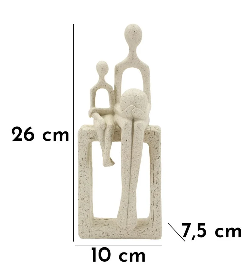 Statuetta Maternità Stons 10x7,5x26 cm in Resina Crema