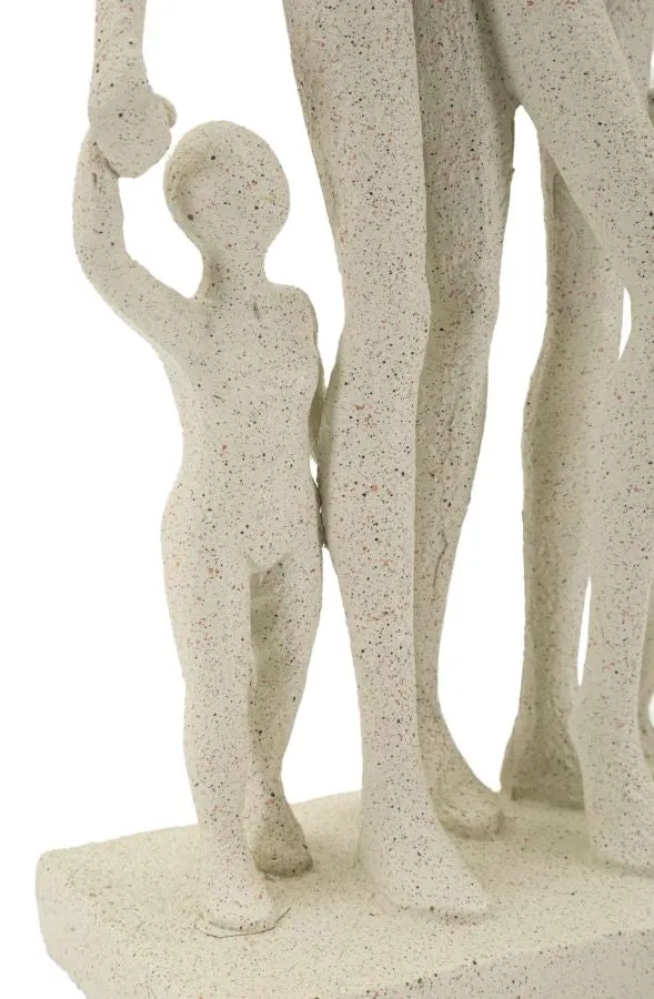 Statuetta Family Stons 16x8x30,5 cm in Resina Crema