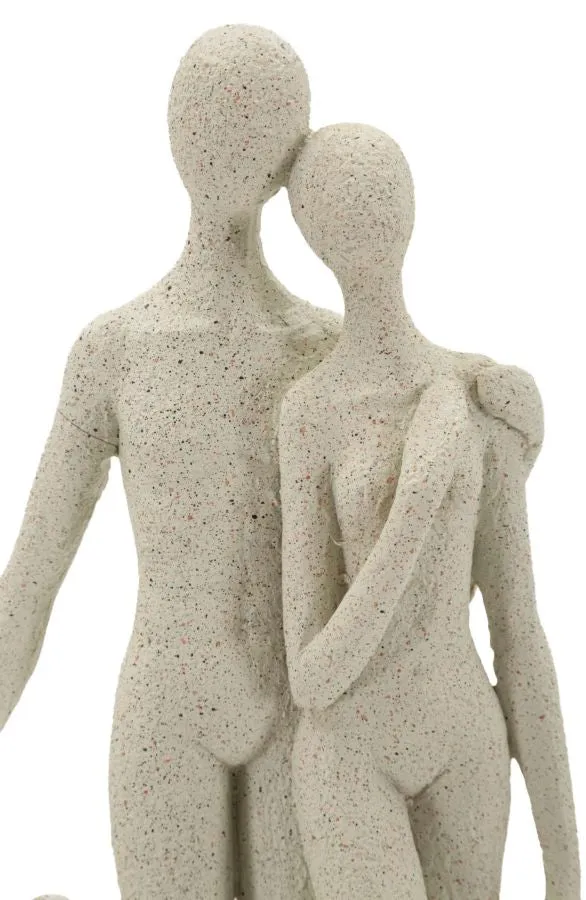 Statuetta Family Stons 16x8x30,5 cm in Resina Crema