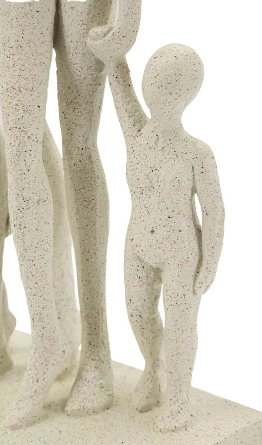 Statuetta Family Stons 16x8x30,5 cm in Resina Crema