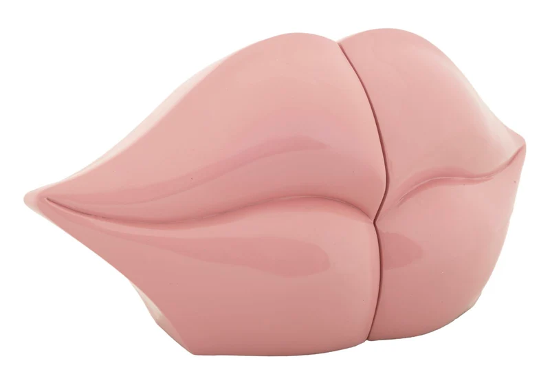 Fermalibri Bocca 27x9x13 cm in Resina Rosa