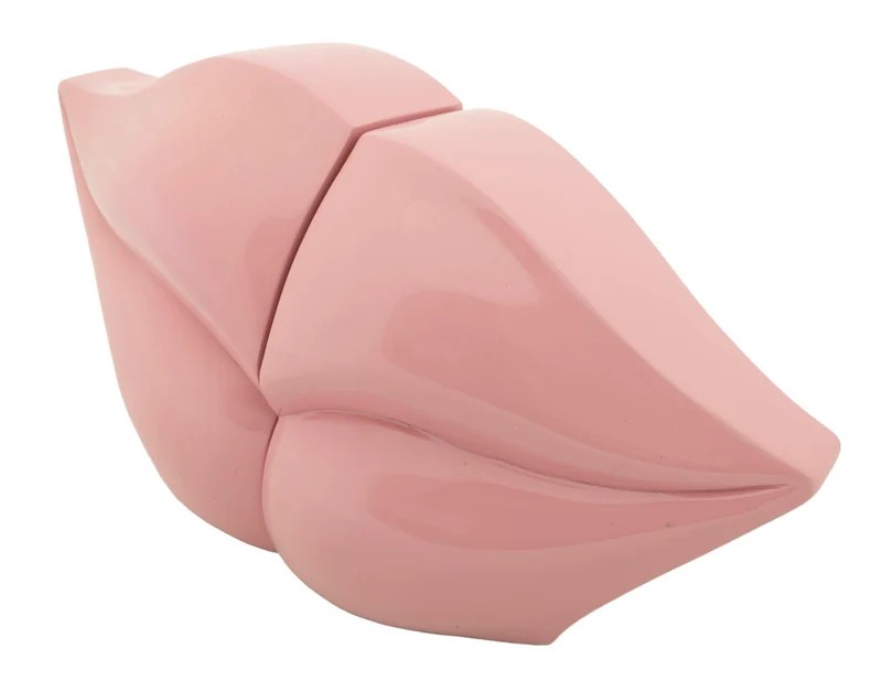 Fermalibri Bocca 27x9x13 cm in Resina Rosa