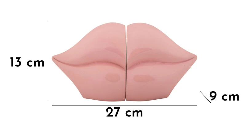 Fermalibri Bocca 27x9x13 cm in Resina Rosa