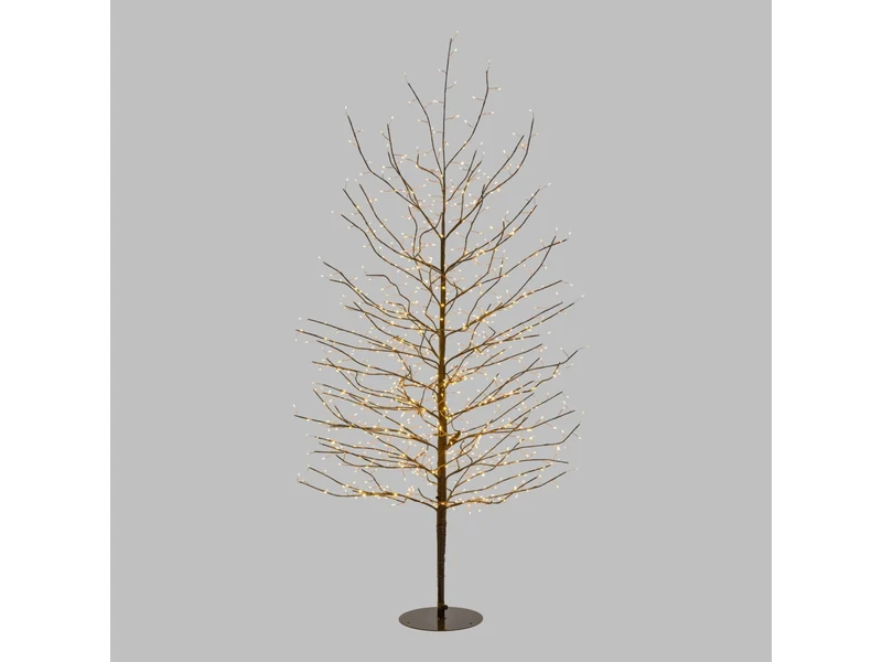 Albero ramo tiglio marrone h150cm con 640 microled bianco caldo, gioco di luce flashled diamond, rami modellabili, IP44 interno/esterno