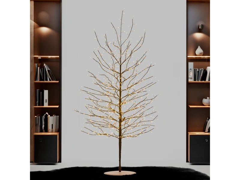 Albero ramo tiglio marrone h170cm con 784 microled bianco caldo, gioco di luce flashled diamond, rami modellabili, IP44 interno/esterno