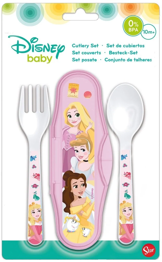 STOR Set 2 Posate con Box Disney Princess per bambini piccoli in plastica