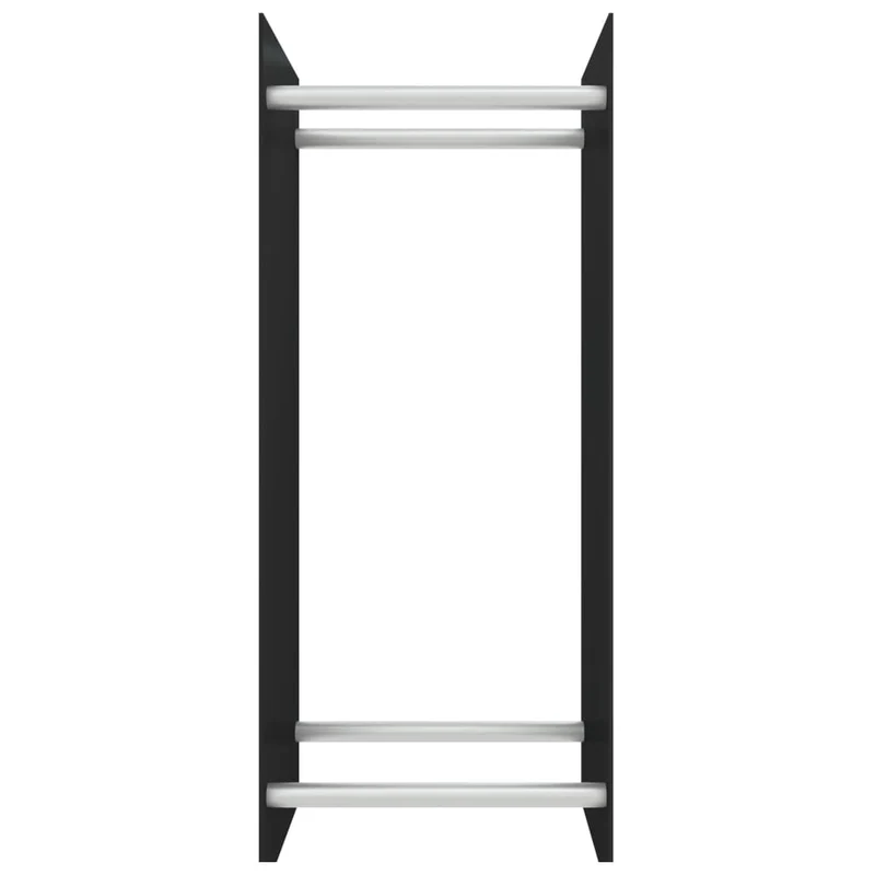 Porta Legna Nero 40x35x100 cm Portaceppi in Vetro Temperato