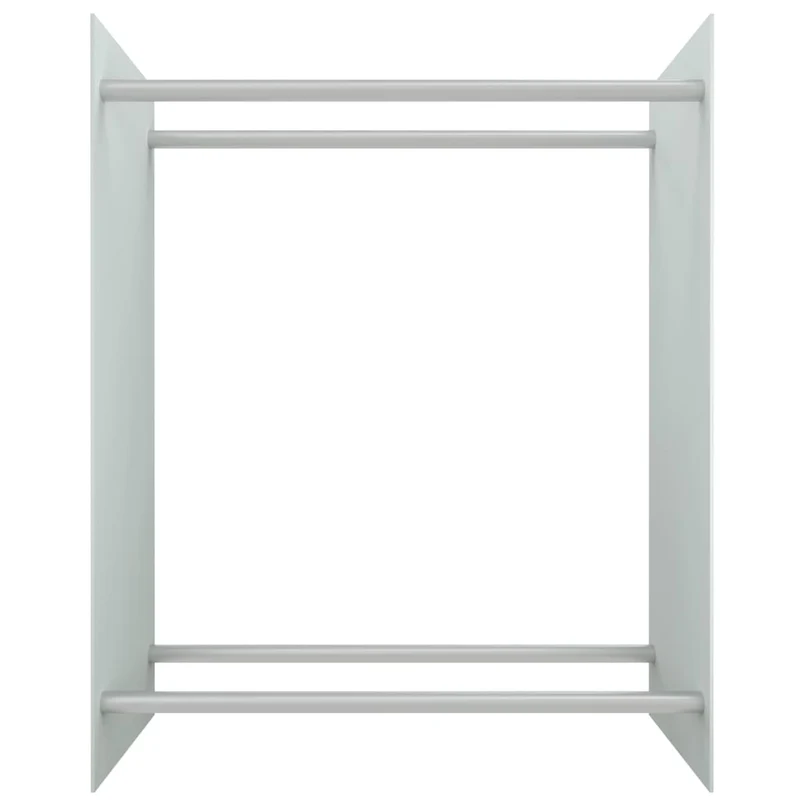 Porta Legna Bianco 80x35x100 cm Portaceppi in Vetro Temperato