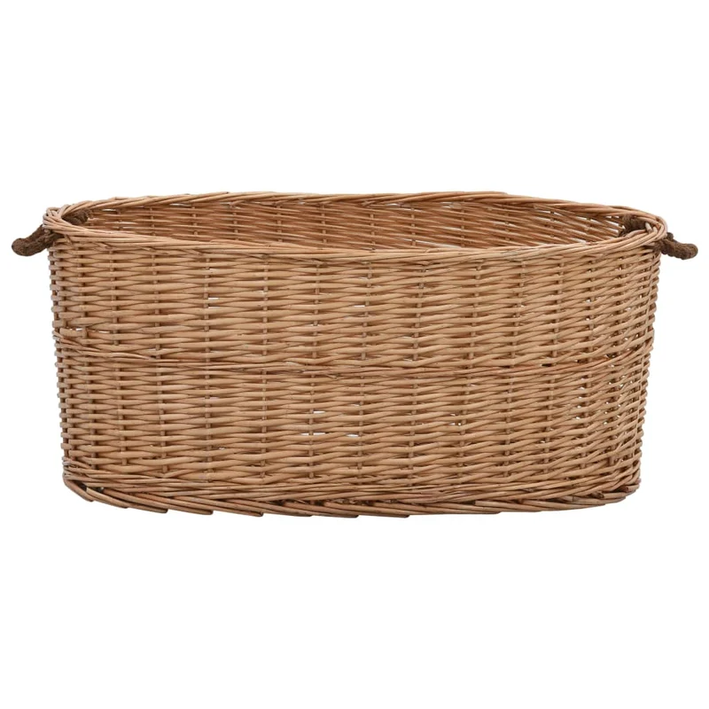 Cesta Porta Legna con Maniglie 78x54x34cm Salice Naturale