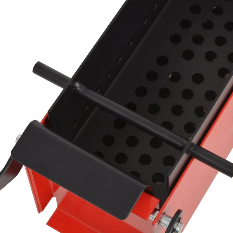 Compattatore di Carta per Camino in Acciaio 34x14x14 cm Nero e Rosso