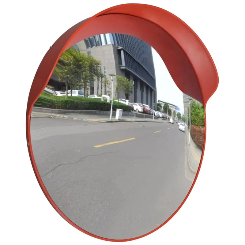 Specchio per Traffico Convesso in Plastica PC Rotondo Arancione 60 cm Esterno