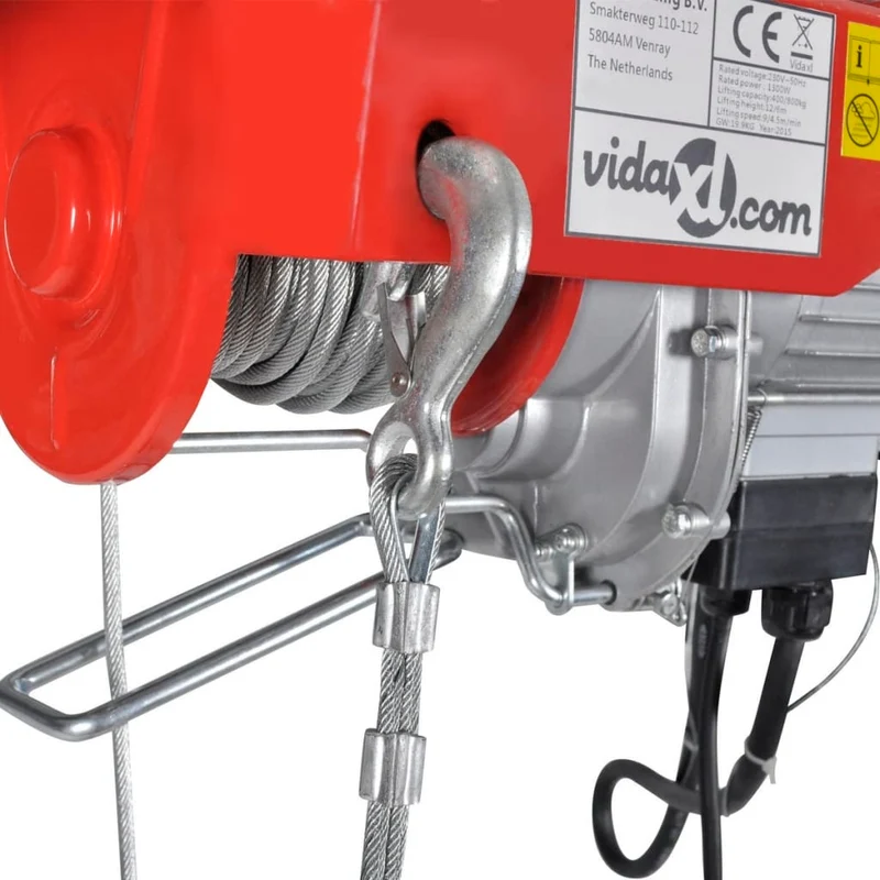 Paranco Elettrico Sollevatore 1000W Cavo 1,5mt 300/600 kg Argano con Telecomando