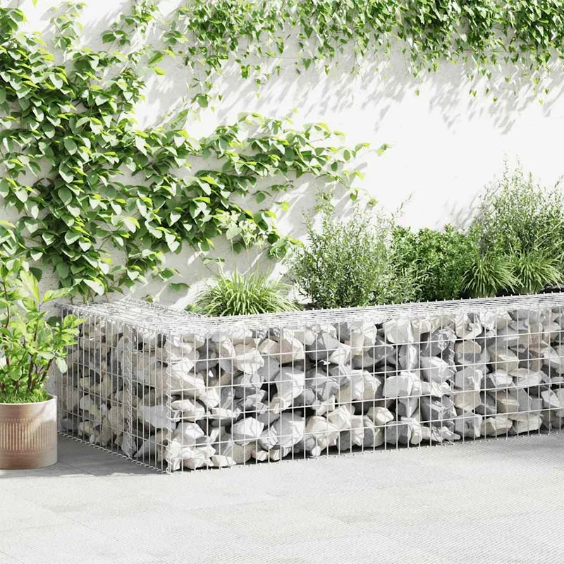 Gabbia in Rete Acciaio Zincato 100x50x50 cm per Giardino Muro Decorativo