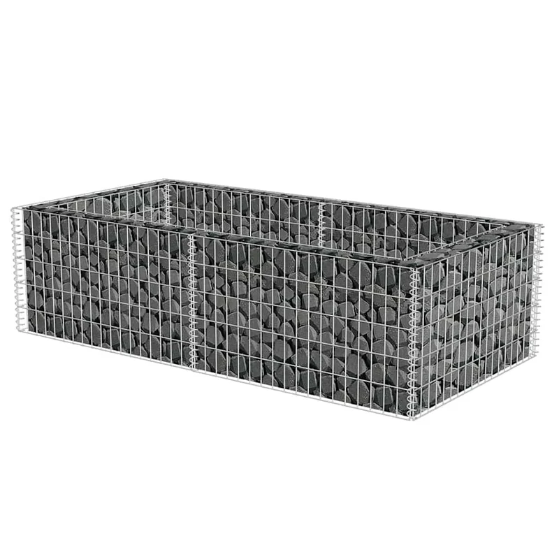 Gabbione Fioriera in Acciaio Zincato 180x90x50 cm