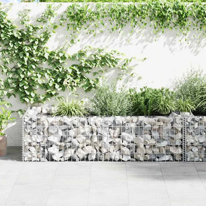 Gabbione Fioriera in Acciaio Zincato 180x90x50 cm