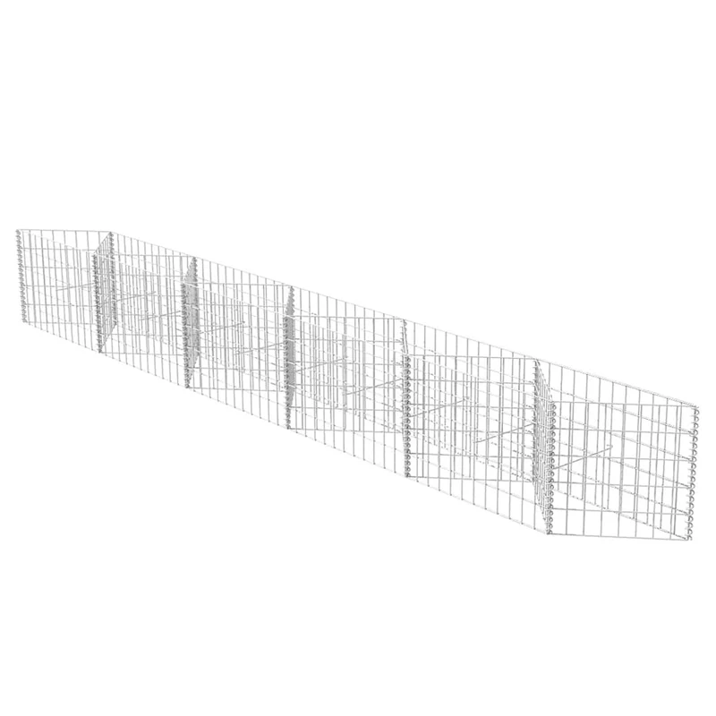 Gabbione in Rete in Acciaio Zincato Stabile e Resistente 300x30x50 cm Argento