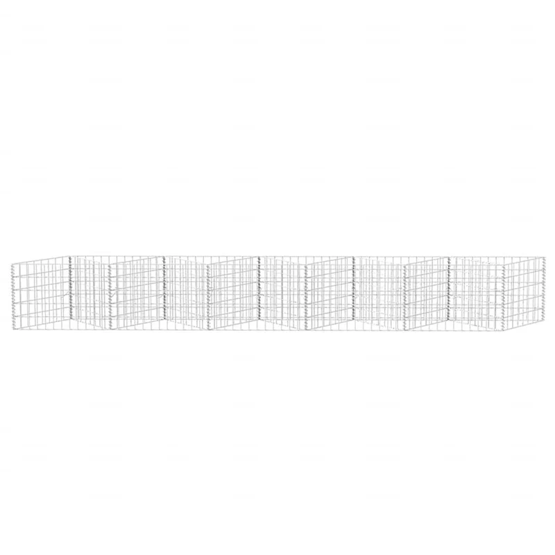 Gabbione in Rete in Acciaio Zincato Stabile e Resistente 300x30x50 cm Argento