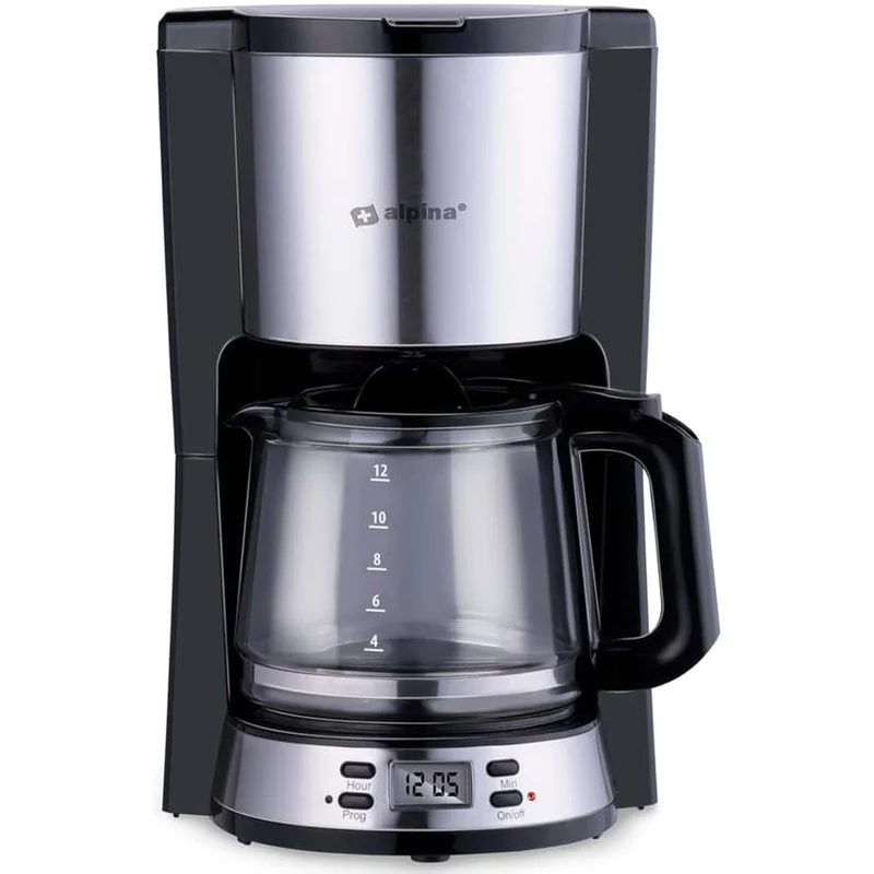 Macchina da Caffè con Filtro Caffettiera 1000 W Caraffa da 1,5 Litri 12 Tazzine