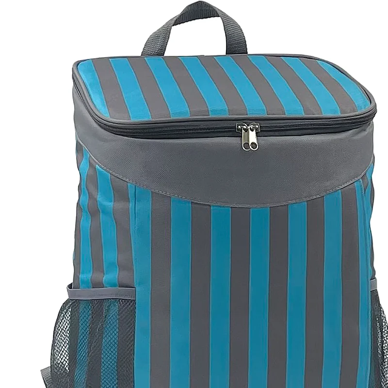 Borsa Zaino Frigo a Mano Capacità 17L Borsetta Refrigerante a Strisce 30x17x42cm