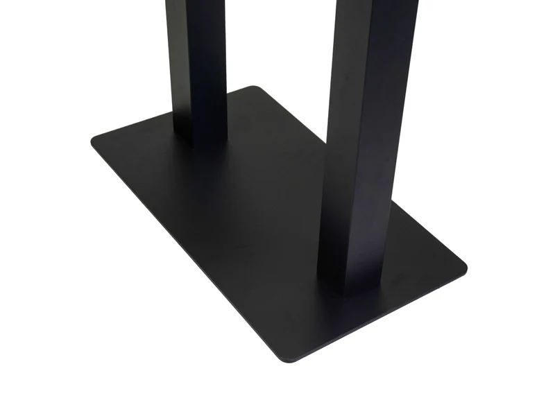 Base tavolo in acciaio rettangolare nero 40x70xh.72cm