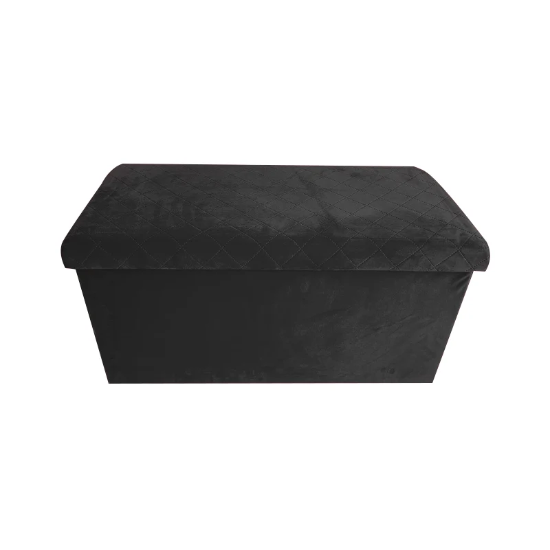 Pouf Velvet In Velluto Nero 76x38x38cm