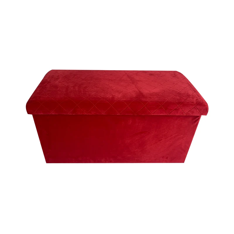 Pouf Velvet In Velluto Bordeaux 76x38x38cm