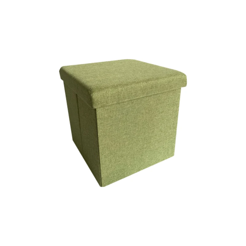 Pouf Contenitore Tes In Tessuto Verde 38x38x38cm