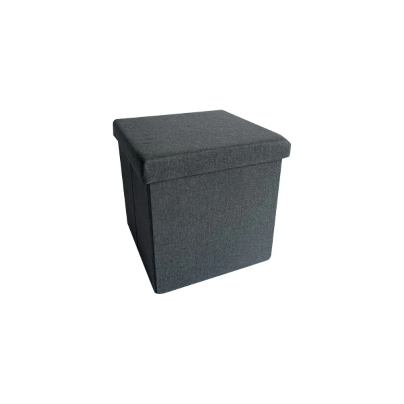 Pouf Contenitore Tes In Tessuto Grigio 38x38x38cm
