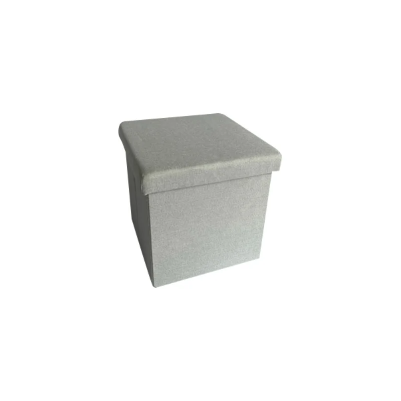 Pouf Contenitore Tes In Tessuto Ecru 38x38x38cm