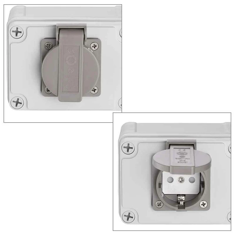 Presa Shucko Elettrica Cassetta Parete Muro Esterno Giardino Impermeabile IP65