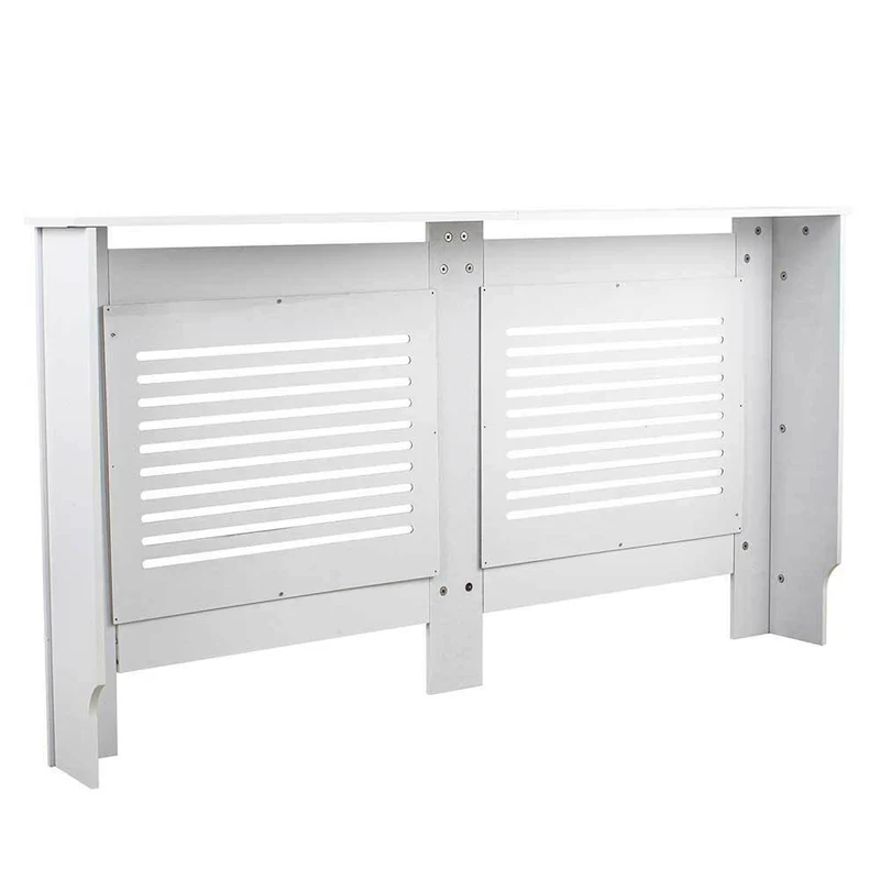 Copritermosifone in Legno MDF 152x19x82cm Copertura Radiatore Calorifero Bianco
