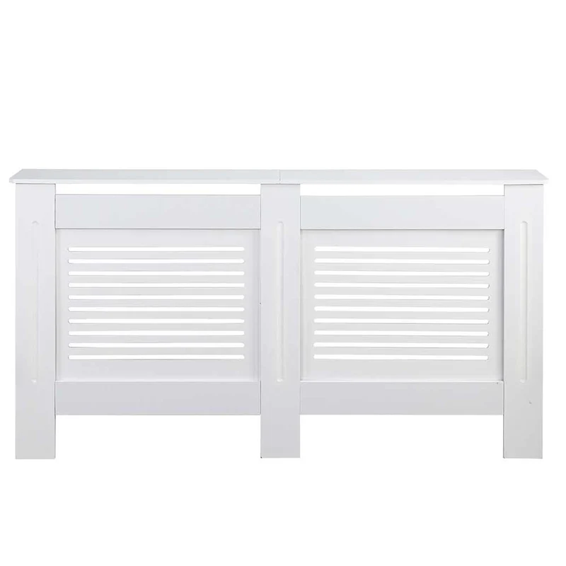 Copritermosifone in Legno MDF 152x19x82cm Copertura Radiatore Calorifero Bianco