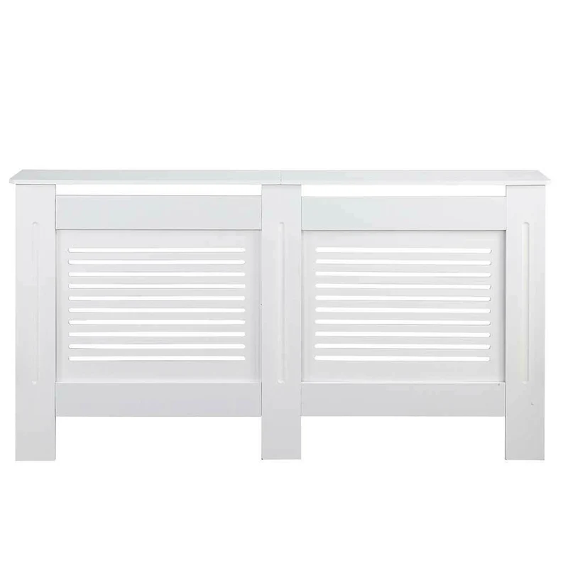 Copritermosifone in Legno MDF 152x19x82cm Copertura Radiatore Calorifero Bianco