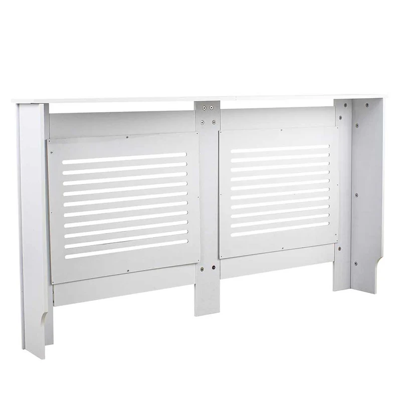 Copritermosifone in Legno MDF 152x19x82cm Copertura Radiatore Calorifero Bianco