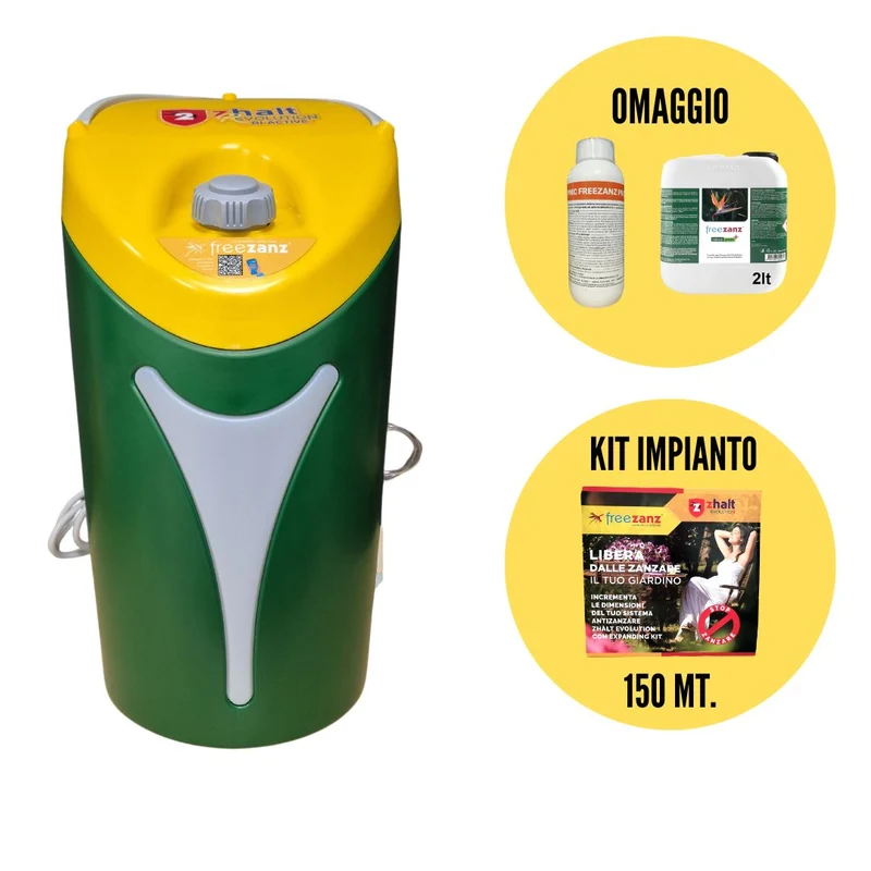 Freezanz Zhalt Revolution Connect Antizanzare Professionale fino a 1.500 mq Bi-Active + Kit Impianto 150 metri + OMAGGIO