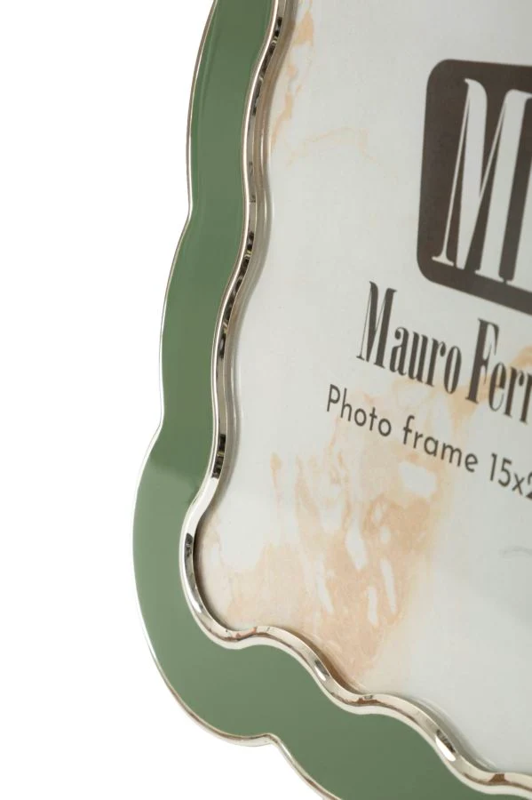 Cornice Charlotte 15,7x1,3x21,1 cm in Zinco e Vetro Verde e Argento