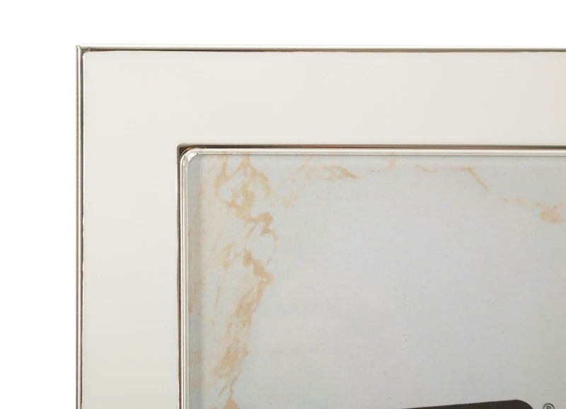 Cornice Molly 16x1,6x21,5 cm in Zinco e Vetro Bianco e Argento
