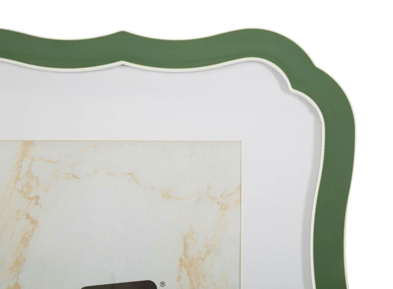Cornice Margot Verde 17x1,4x21,9 cm in Zinco e Vetro Verde e Argento