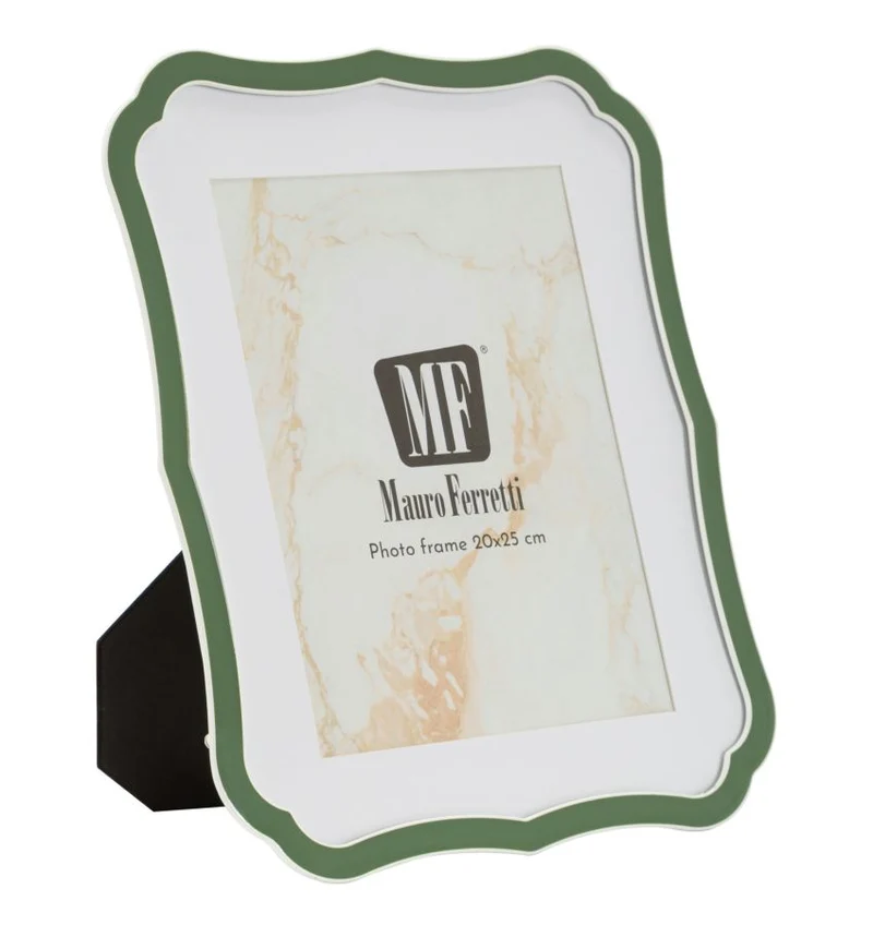 Cornice Margot Verde 22,1x1,4x27,2 cm in Zinco e Vetro Verde e Argento